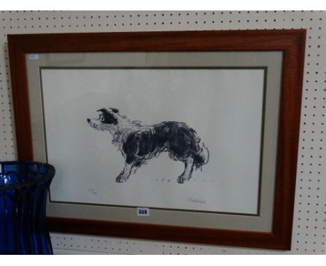 Kyffin Williams A Limited Edition Print Of A Sheep Dog, Signed And Numbered In Pencil