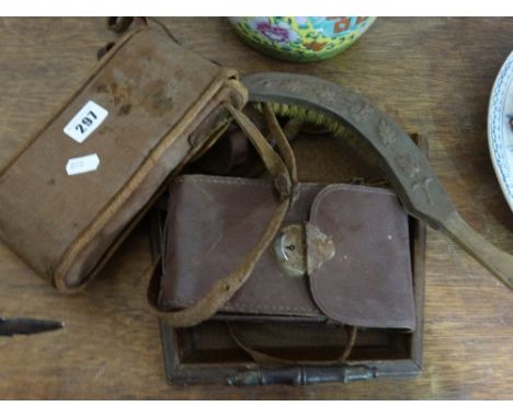 A Cased Vintage Camera Together With An Edwardian Crumb Tray And Brush