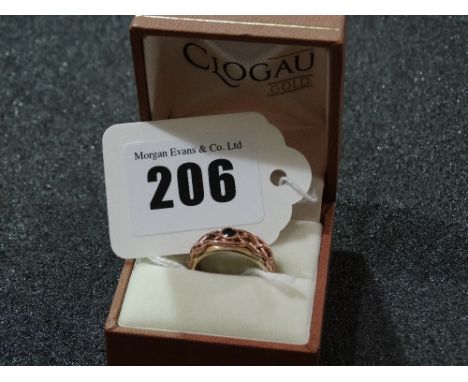 A Sapphire Set Clogau Gold Ring