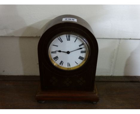 An Edwardian Mahogany Encased Mantel Clock With Circular Dial
