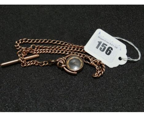 A 10 Carat Gold Compass Fob &amp; Graduated Link Albert, 33 gram