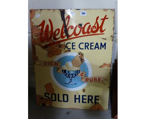 An Enamel Advertising Sign For Ice Cream