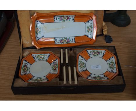 Set of scales &amp; weights together with a noritake cake set 
