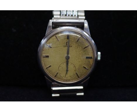Early 1960's Omega manual wind wristwatch, currently not ticking with stainless steel strap &amp; box
