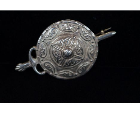 Silver Celtic brooch