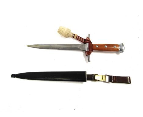A Swiss M43 Officer's Dagger, Manufactured by Elsener Schwyz, Victoria, with steel sheath and later portepee knot