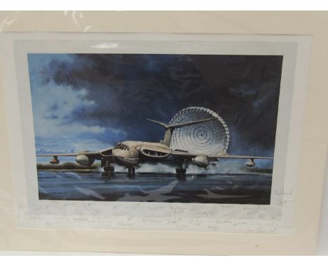 A Limited Edition print by Michael Rondot "Victor Farewell", multiple signatures of crew, mounted 