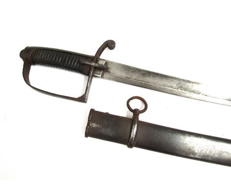 A light cavalry officer's sword in the manner of the British 1788 pattern with slightly curved single fuller blade (no maker'