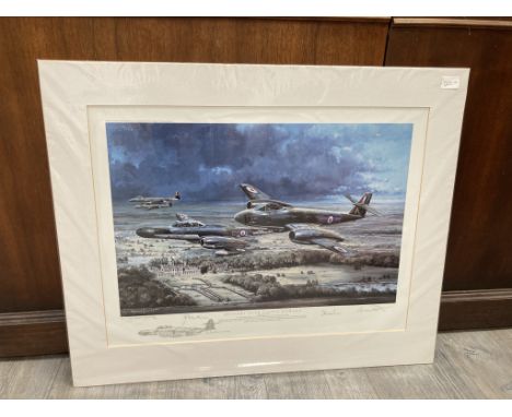 A limited edition print "Meteors over Castle Howard" after Michael Rondot, signed by the artist and crew, pencil sketch to ma