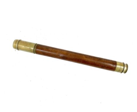 A WWI leather bound plated Dollond of London officer's telescope with personalised A.T.N. EVANS 23RD FOOT 1917 writing, marke