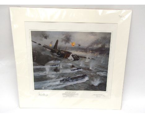 A limited edition print after Michael Turner (1934-), "Friendly Smoke D-Day 1944", signed by John Mckenzie, 80/500, unframed 