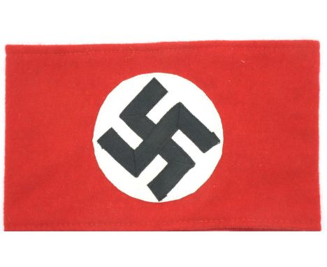 Re-enactment German WWII swastika arm band of multi piece construction. P&amp;P Group 1 (£14+VAT for the first lot and £1+VAT