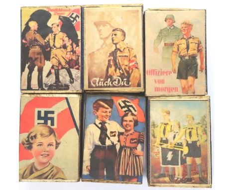 Six Hitler Youth matchboxes (with matches). P&amp;P Group 1 (£14+VAT for the first lot and £1+VAT for subsequent lots) 