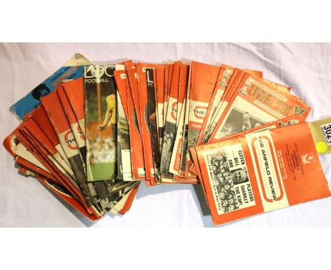 Approximately forty 1970 Liverpool Football Club programmes. P&amp;P Group 2 (£18+VAT for the first lot and £3+VAT for subseq