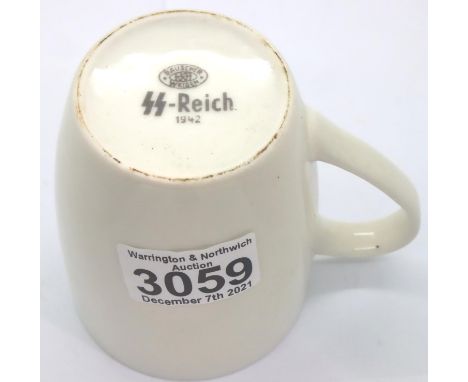 Waffen SS coffee cup dated 1942. P&amp;P Group 1 (£14+VAT for the first lot and £1+VAT for subsequent lots) 