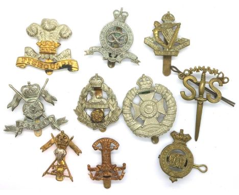 Ten British Army cap badges. P&amp;P Group 1 (£14+VAT for the first lot and £1+VAT for subsequent lots) 