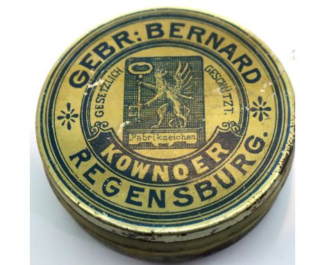 WWI Imperial German-Prussian army ration snuff tin, marked Only For Soldiers Canteen. P&amp;P Group 1 (£14+VAT for the first 