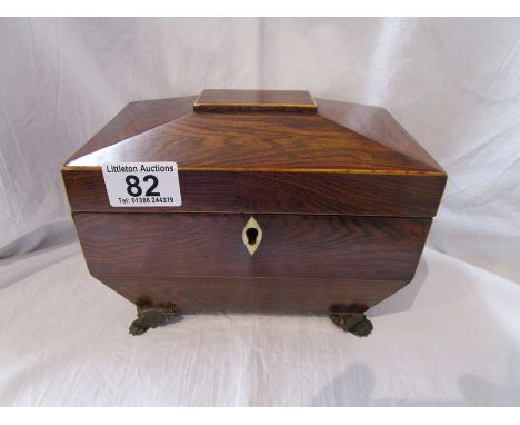 Rosewood sarcophagus tea caddy