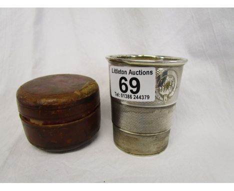 Folding hunting cup in case