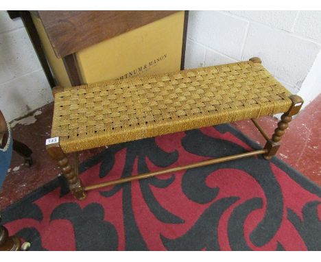 Bobbin & rush seated double stool