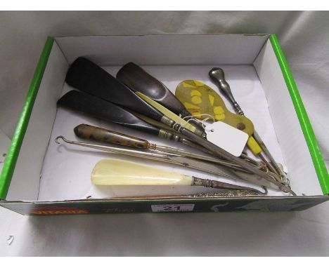 Collection of button hooks and shoe horns