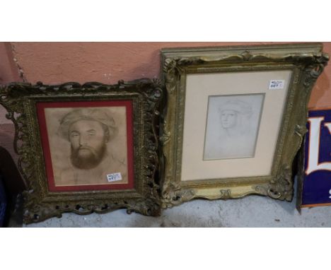 Two old master portrait prints in gilt frames. (2)(B.P. 24% incl. VAT)