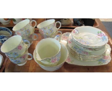 Twenty one piece Foley china floral tea service. (B.P. 24% incl. VAT)