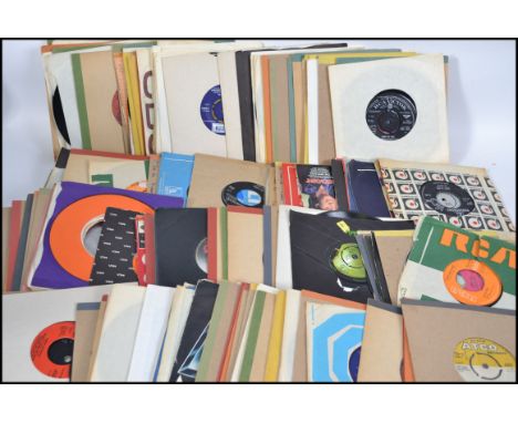 A good collection of vintage 45rpm 7" vinyl singles to include several artists such as Manfredd Mann, The Byrds, The Allman B