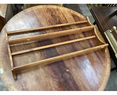 Ercol hanging plate rack, 96cm wide, 50cm high