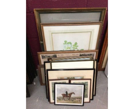 Quantity of pictures, including hunting and equestrian prints
