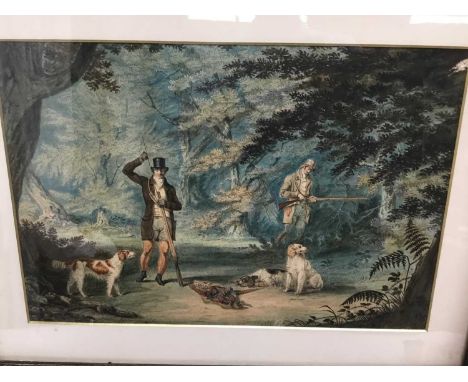 Pair of good quality 19th century hand coloured hunting etchings in the style of Samuel Howitt, both 24 x 34cm, framed and gl