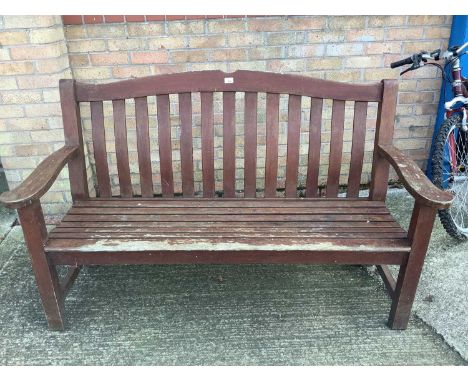 Large Wooden garden bench measurements H98.5 W161cm D63cm
