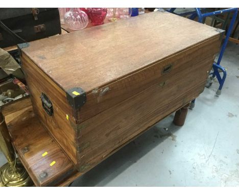 19th century Camphor wood trunk with brass escutcheon 