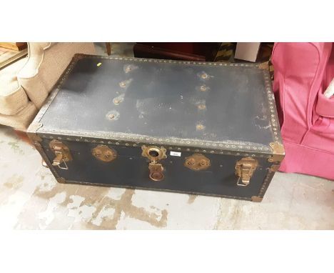 Large vintage steamer Trunk with another