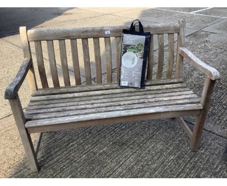 Wooden Garden bench with bench cover measurements H87.5cm W122cm D58.5cm