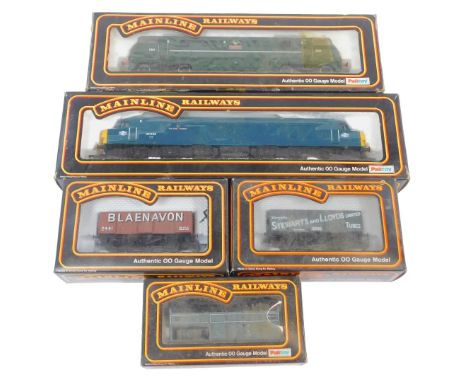 Mainline Railways by Palitoy locomotives and rolling stock, boxed, comprising 37040 Class 45/01-Co1 diesel locomotive BR blue