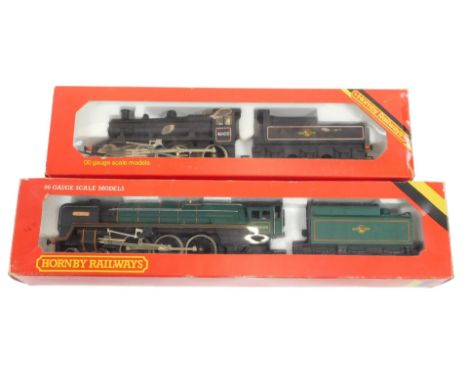 Hornby Railways OO gauge locomotives, comprising R857 BR locomotive Ivatt Class 2, and R063 BR locomotive Britannia, boxed. (