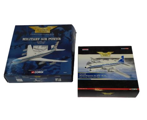 A Corgi The Aviation Archive diecast AA31508 Bristol Britannia, SRS.313- El Al Israel Airlines, Tel Aviv, Israel, 1958, 1:144