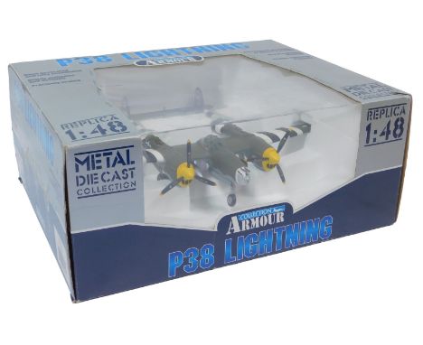 A Franklin Mint Collection Armour P38J Luckheed Lightning, USAAF, 98137, 1:48 scale, boxed.
