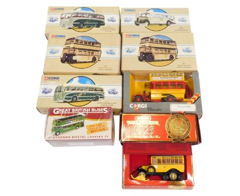Corgi, Matchbox and other diecast, including 97821 Daimler Half Swan Motor Company, 97176 Burlingham Seagull King Alfred Moto