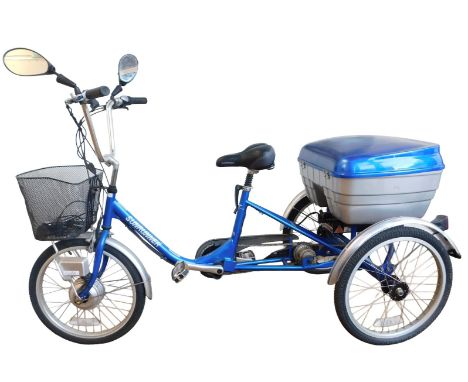 A Sunrunner battery assisted tricycle with top box. 