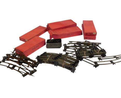 Hornby Series O gauge clockwork track, including straights, curves, track connectors, etc., boxed and unboxed. (a quantity) 