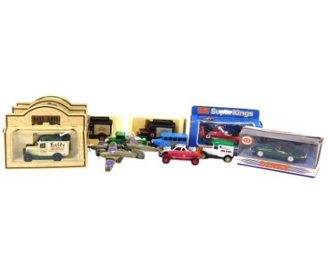 Dinky Matchbox and other diecast vehicles, including a 1968 Jaguar E-Type MK.1 1/2, K-72 Brabham F1 Racing car, Ford Zephyr, 
