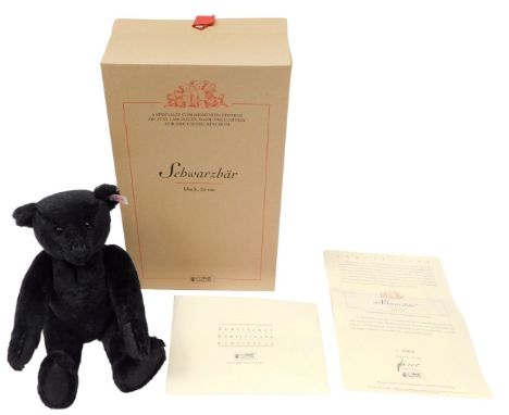 A Steiff limited edition of 1500 1907 Schwarzbar, black mohair, 35cm high, boxed.