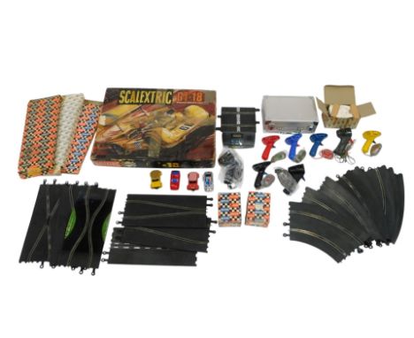 A Scalextric GT-18 part racing set, together with other accessories, etc. 