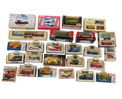Lledo, Corgi and other boxed diecast, including Corgi Yorkshire rider bus, Daimler Fleetline bus, etc (1 box)
