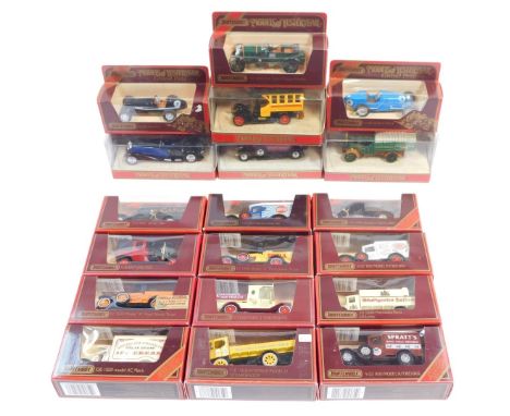 Matchbox Models of Yesteryear, including Y36 Rolls Royce Phantom 1, Y6 1932 Mercedes Benz L5 LKW, Y3 1912 Ford Model T tanker