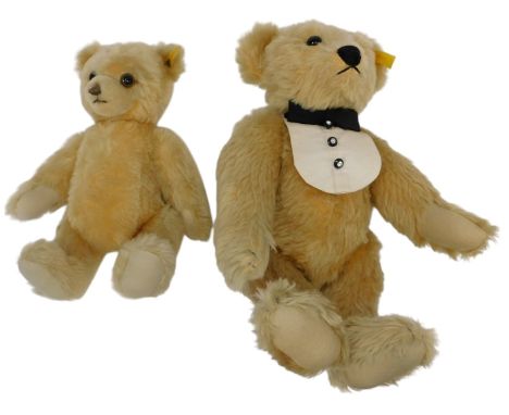 Two Steiff blonde mohair Teddy bears, one with growler box, 39cm and 30cm respectively. 