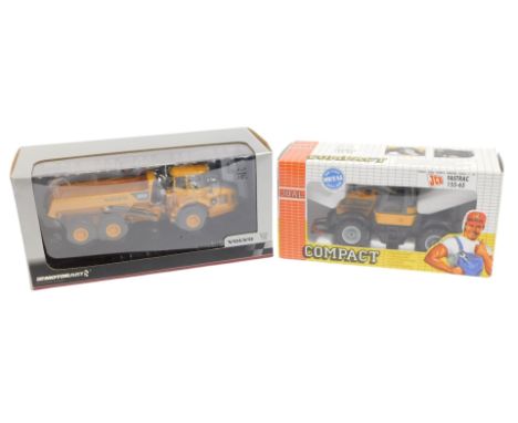 A Joal compact 195 JCB Fastrac 155-65, and a Motor Art 1:50 scale Volvo A25D, boxed. (2)