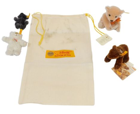 Various Steiff bears, including a Steiff Club Holland 1995, 16cm tall, a Steiff Bear Club in dark brown mohair, 11cm tall, a 